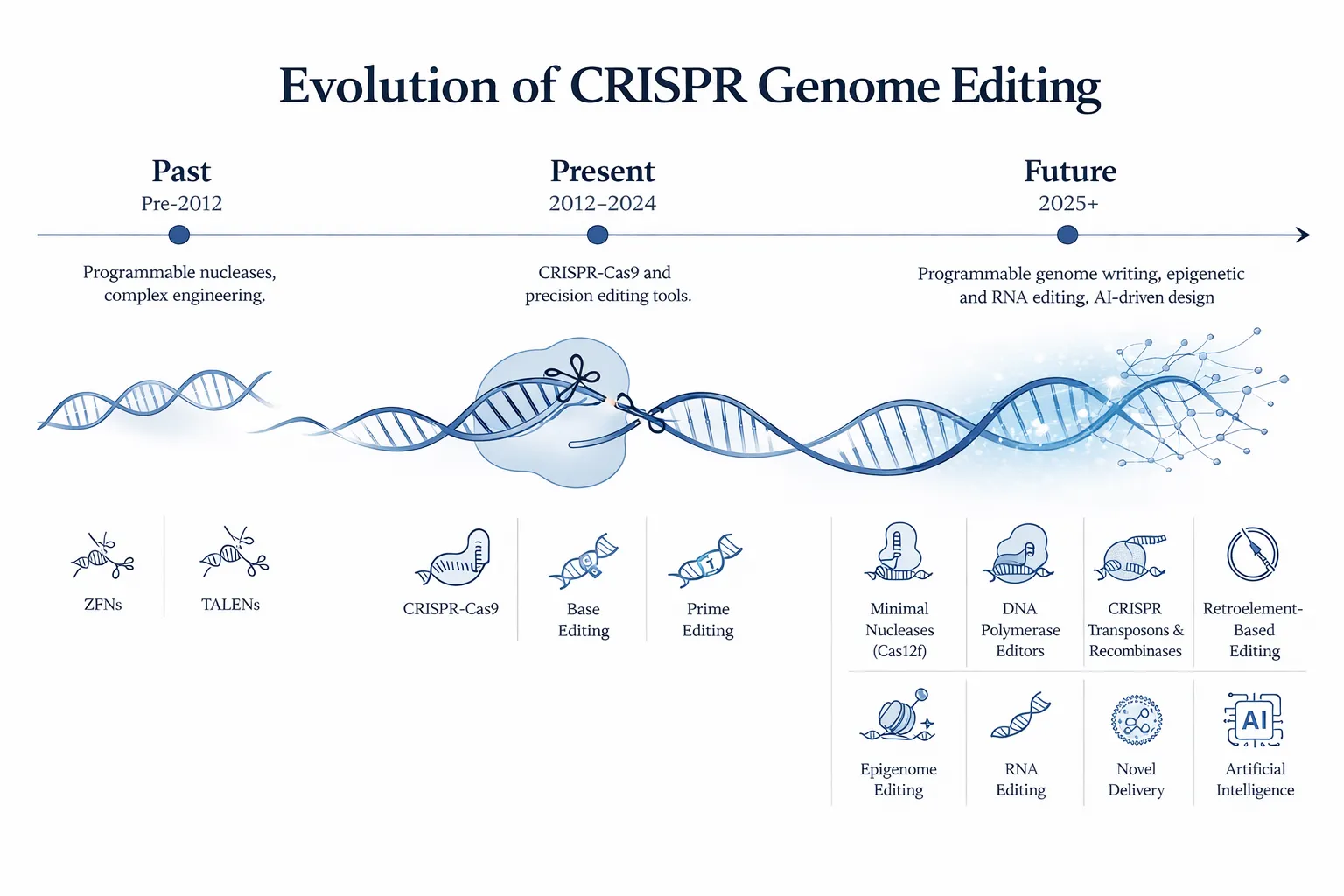 CRISPR gene editing technologies timeline