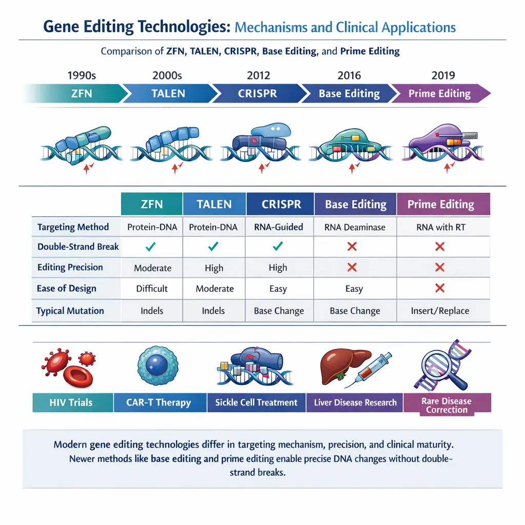 Comparision of gene editing techniques